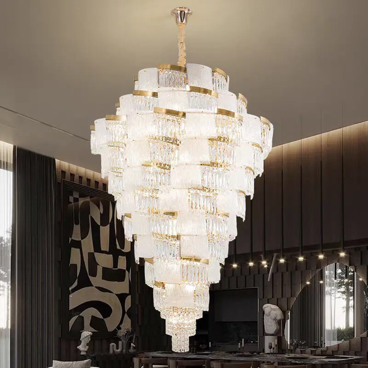 AM0659 — Stairwell Crystal Chandelier for Living Rooms