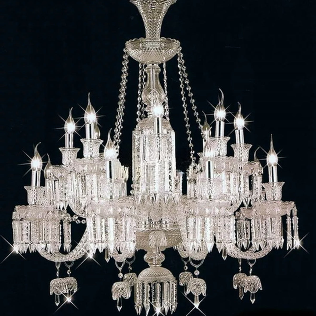 AM0784 — European Candle Duplex Metal Chandelier for Living Rooms & Dining Rooms