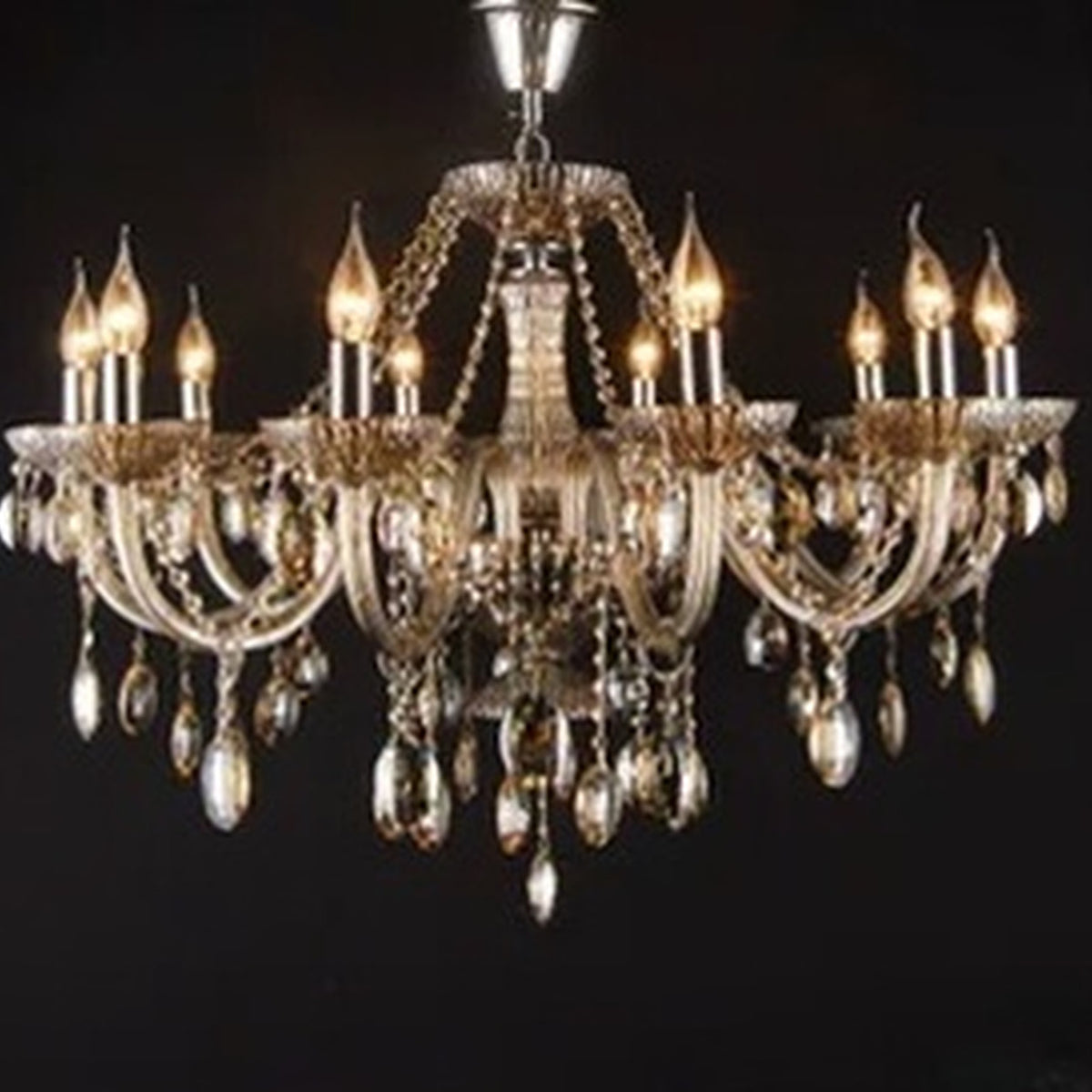 AM0782 — European Candle Crystal Stainless Steel Chandelier for Studies
