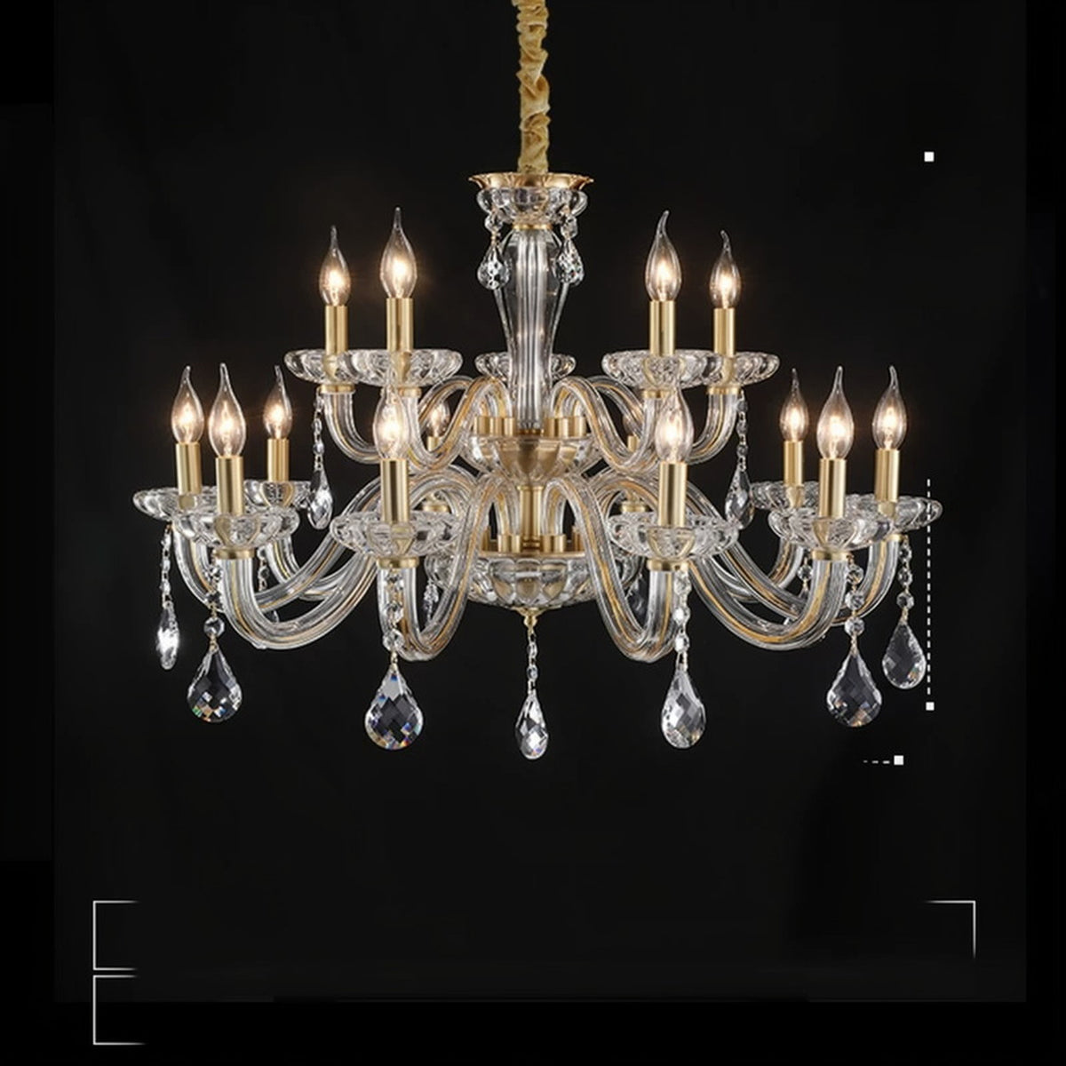 AM0834 — Modern Luxury Crystal Brass Chandelier for Living Rooms & Dining Rooms
