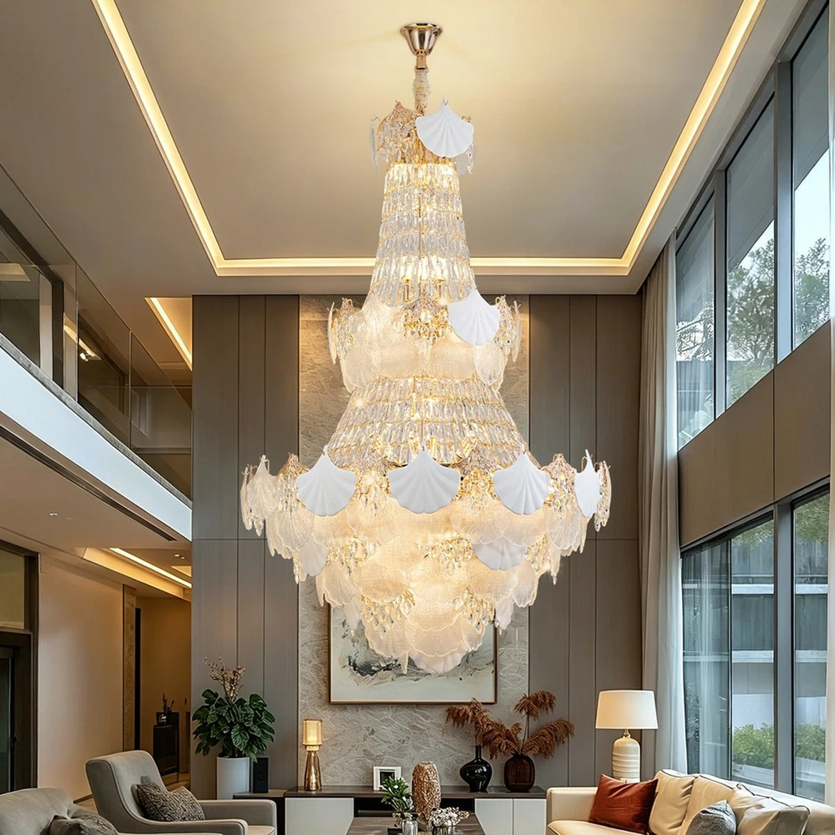 AM0544 — Light Luxury Ginkgo Leaf Crystal Chandelier for Living Rooms