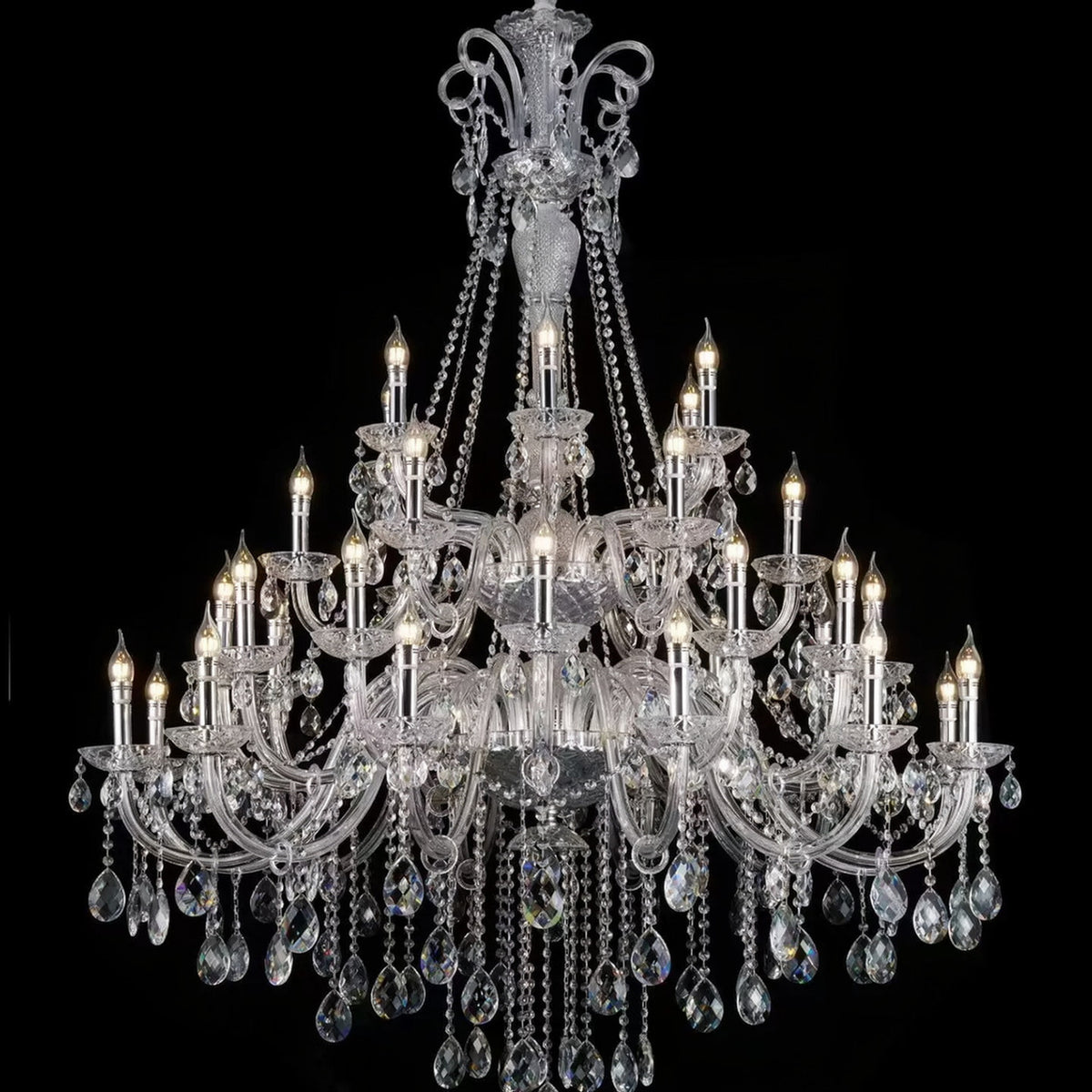 AM0855 — Modern Luxury Crystal Chandelier for Duplex Spaces & Stairwells