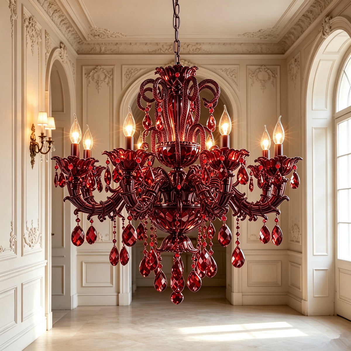 AM0854 — European Stairwell Duplex Crystal Chandelier for Living Rooms & Dining Rooms