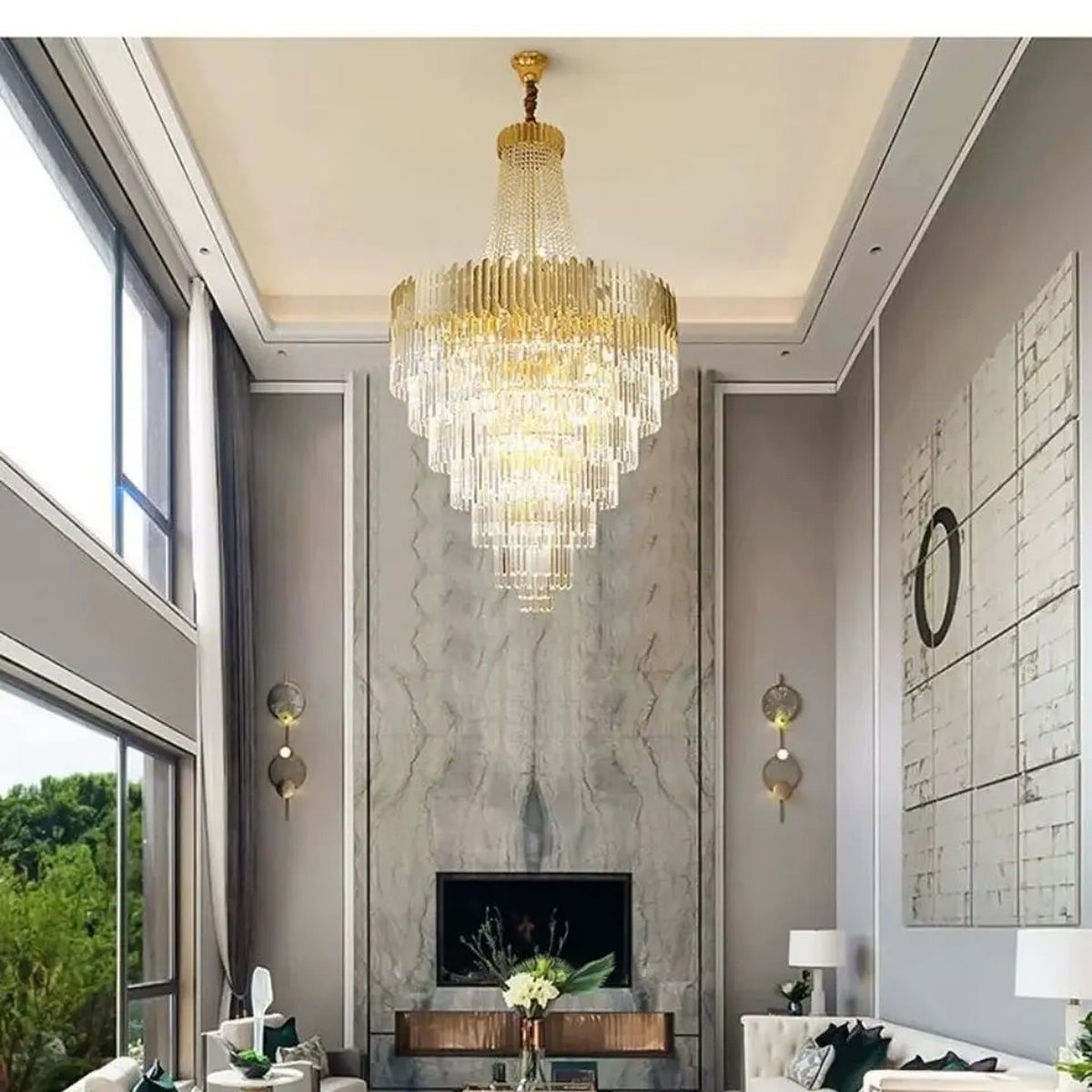 AM0533 — European Linear Crystal Chandelier for Living Rooms