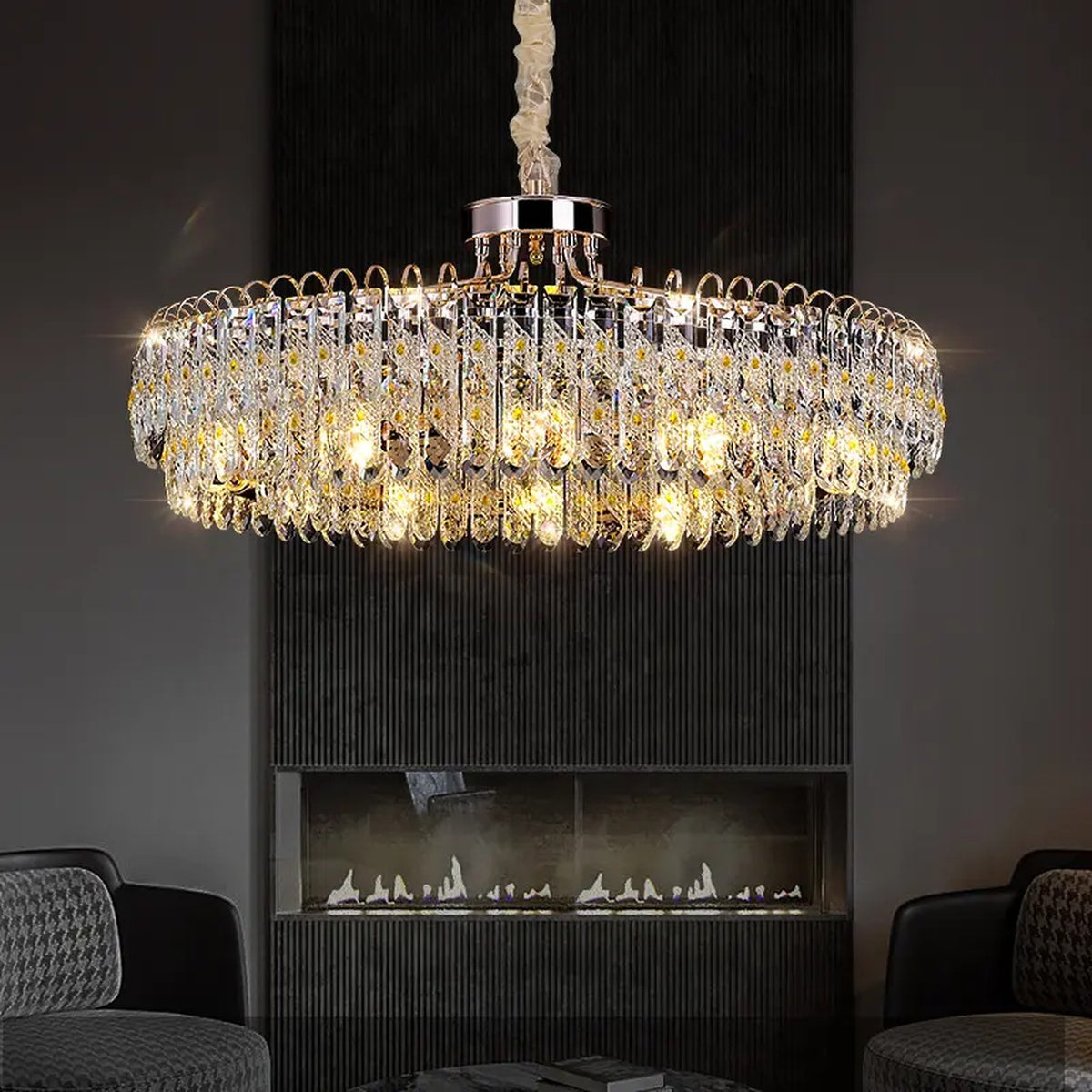 AM0574 — Modern Minimalist Crystal Chandelier for Living Rooms