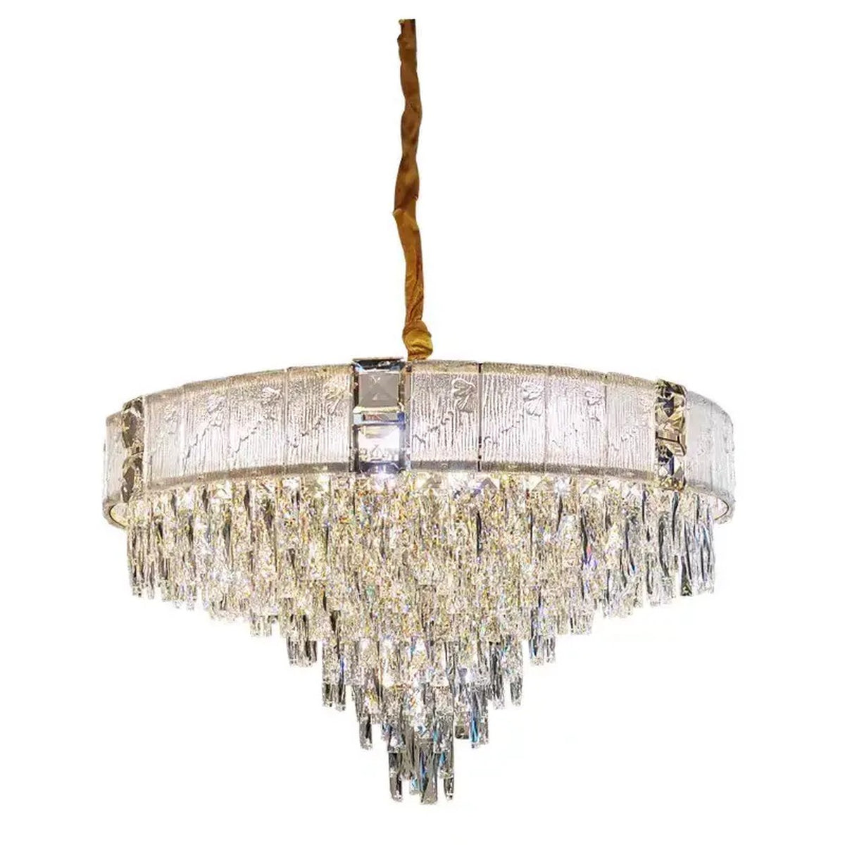 AM0559 — Light Luxury Round Crystal Chandelier for Living Rooms