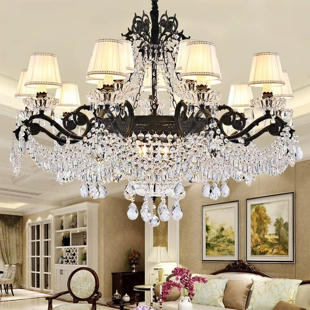 AM0800 — European Wrought-Iron American Crystal Chandelier for Living Rooms & Dining Rooms