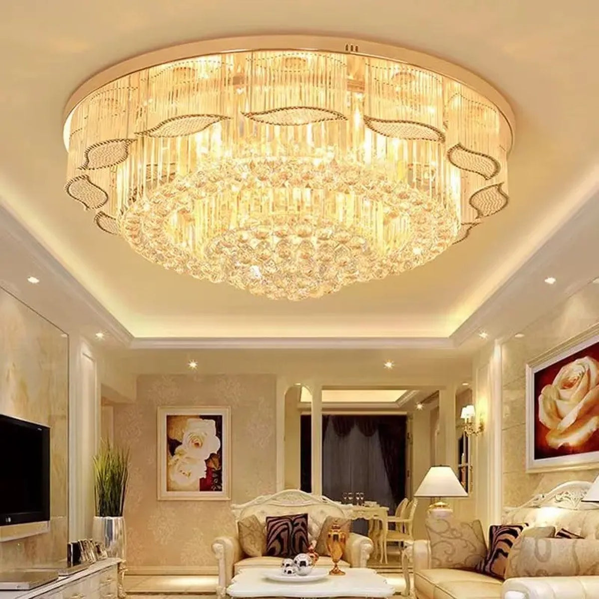 AM0697 — Light Luxury Crystal Ceiling Light for Living Rooms