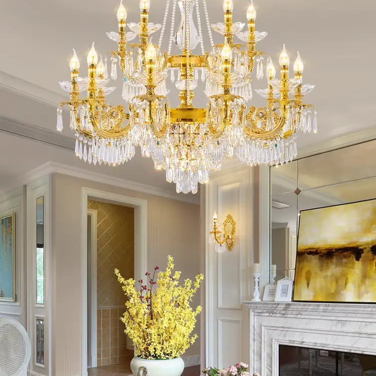 AM0647 — Light Luxury Crystal Chandelier for Living Rooms