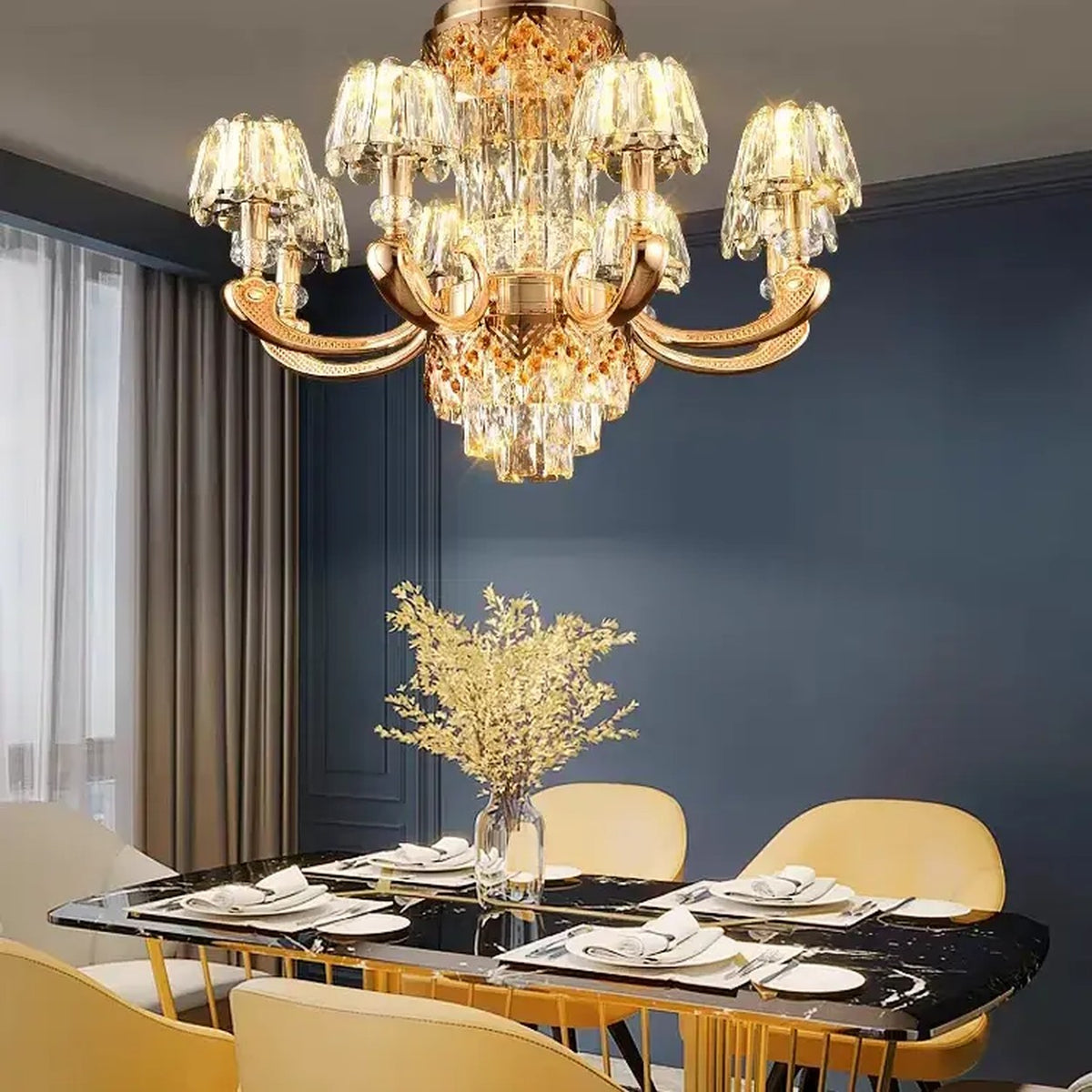 AM0602 — Modern Minimalist Crystal Chandelier for Living Rooms