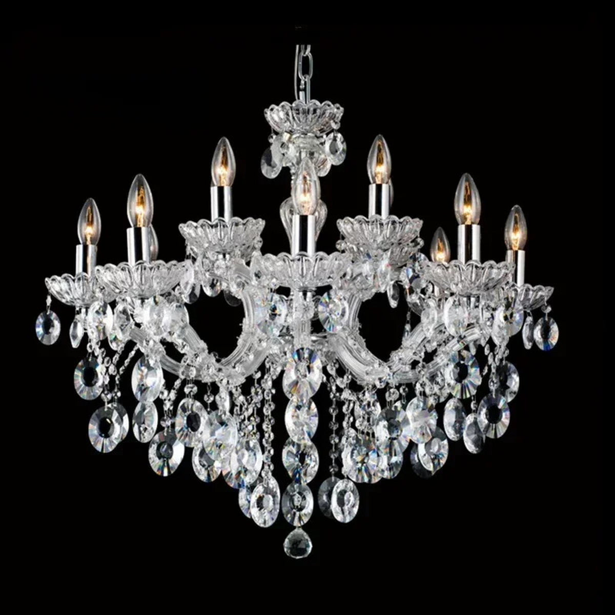 AM0852 — Modern Luxury Crystal Stainless Steel Chandelier for Duplex Spaces & Stairwells