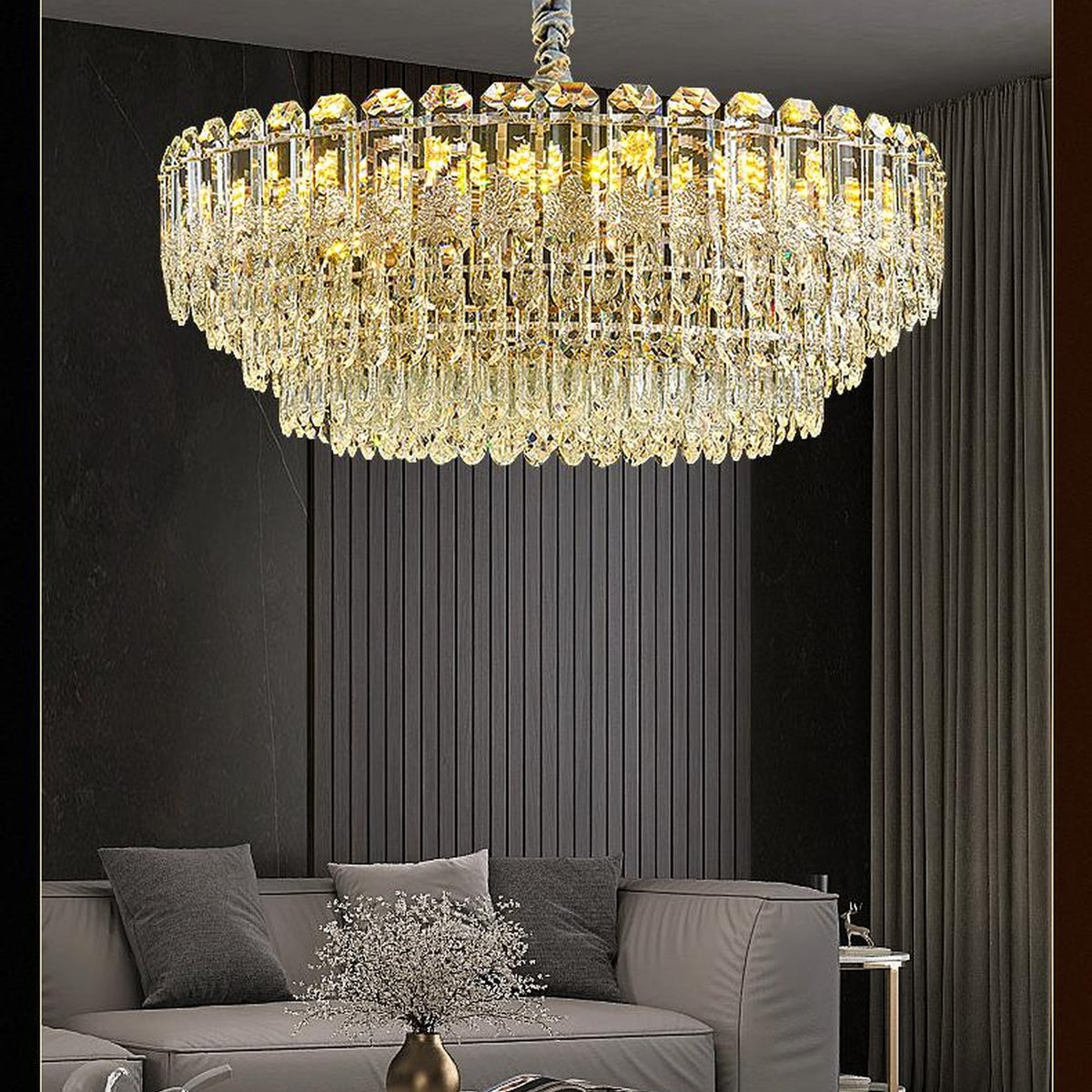 AM0476 — Postmodern Landscape Crystal Chandelier for Living & Dining Rooms