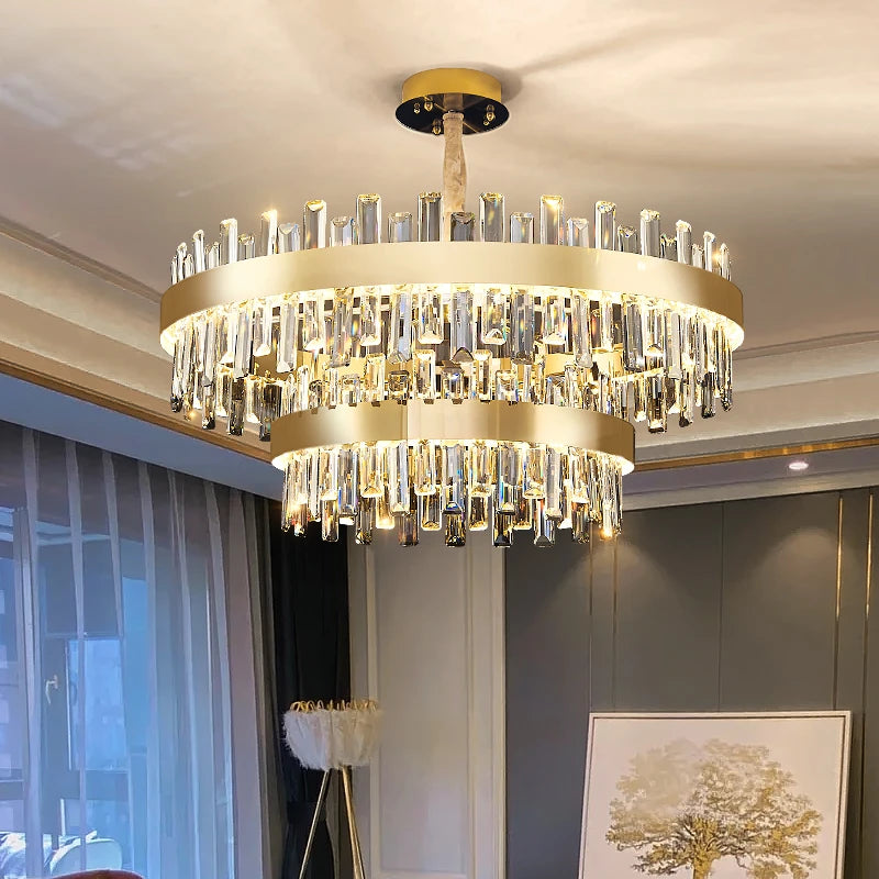 AM0046 · Postmodern Tiered Composition Crystal Chandelier for Living Spaces — AM0046, view 3