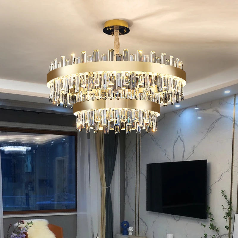 AM0046 · Postmodern Tiered Composition Crystal Chandelier for Living Spaces — AM0046, view 4