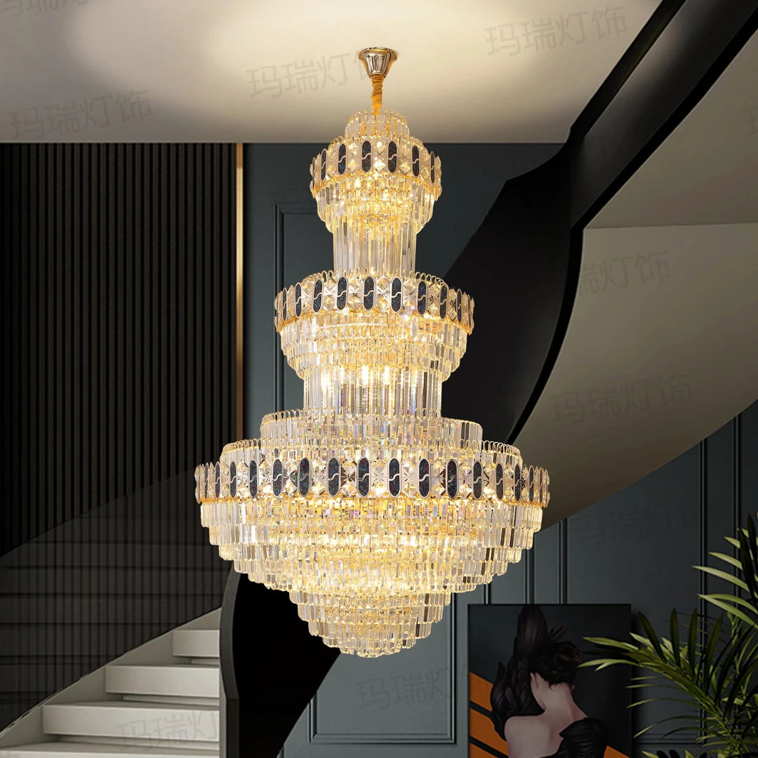AM0043 · Modern Stairwell Crystal Chandelier for Double-Height Spaces · 6 Configurations — AM0043, view 4