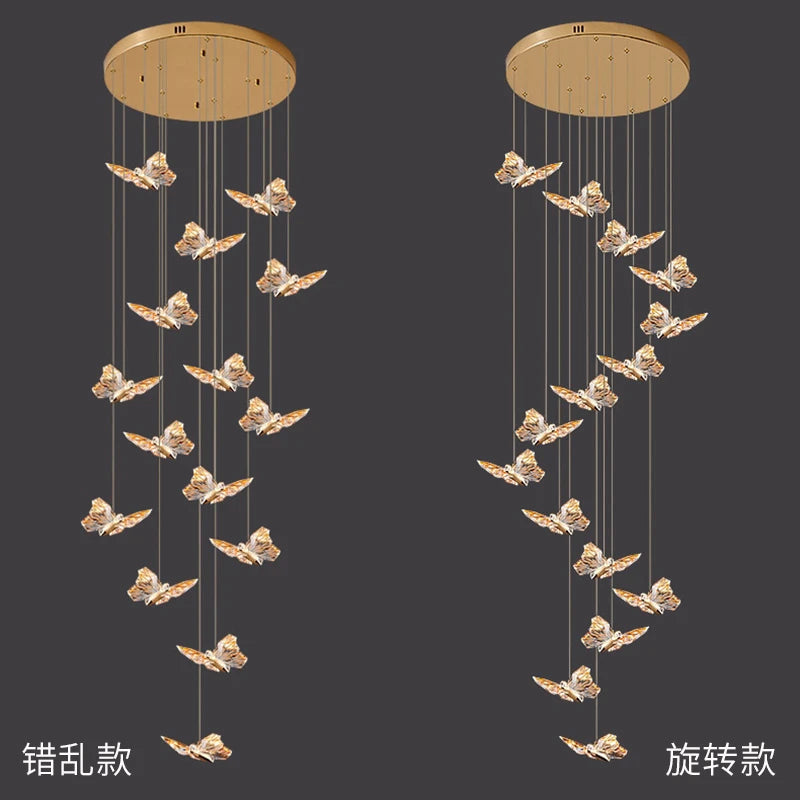 AM0040 · Modern Minimalist Stairwell Extended-Drop Crystal Chandelier — AM0040, view 4