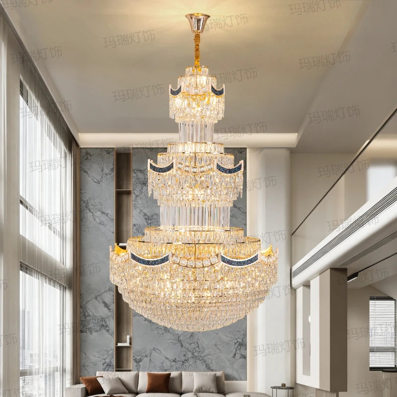 AM0002 · Postmodern Stairwell Crystal Chandelier for Double-Height Spaces · 6 Configurations — AM0002, view 4
