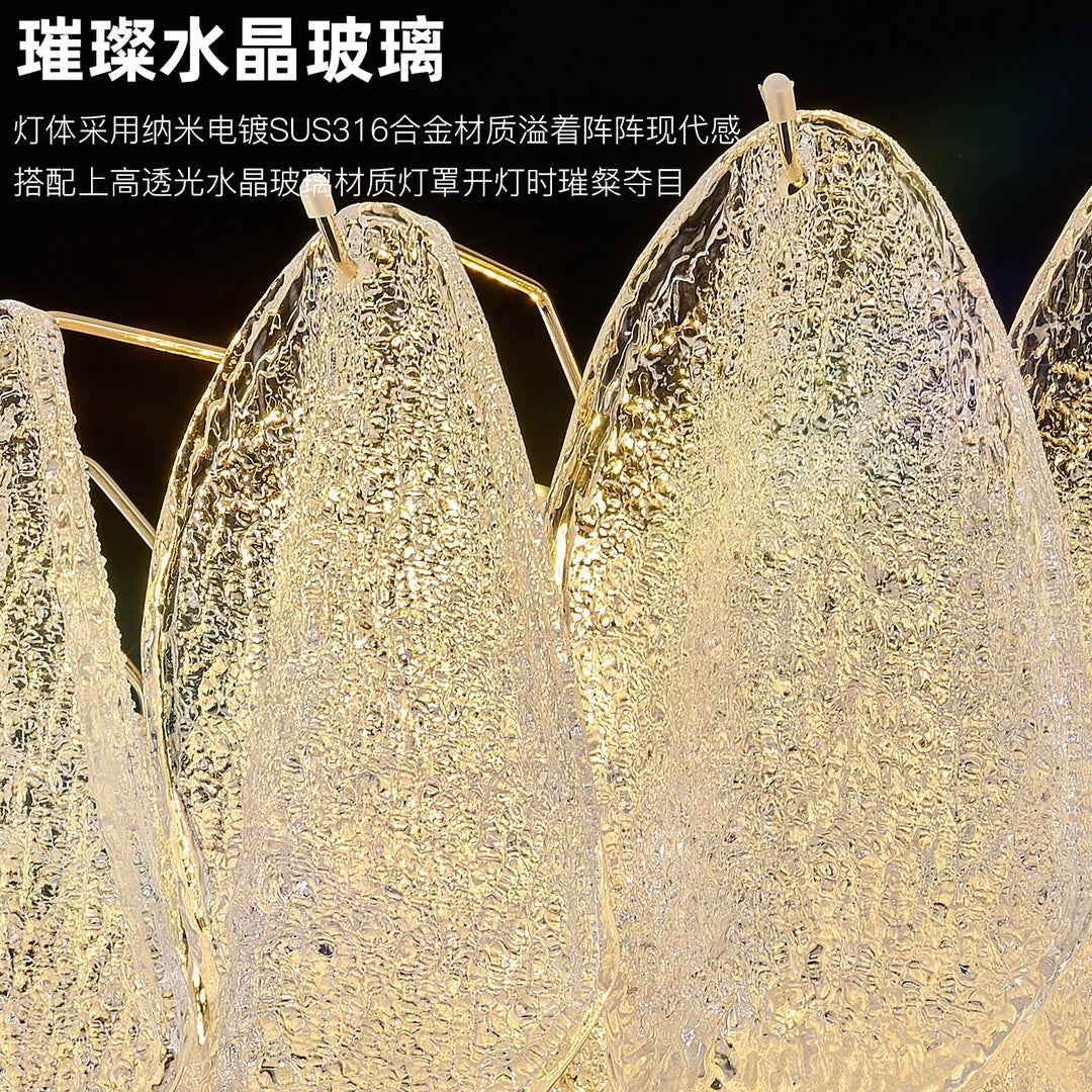 AM0126 · French Glass Cream-Tone Acrylic Glass Chandelier for Dining Rooms — AM0126, view 4
