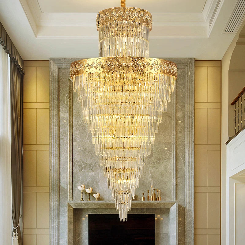AM0052 · Modern Stairwell Crystal Chandelier for Double-Height Spaces · 2 Configurations — AM0052, view 4