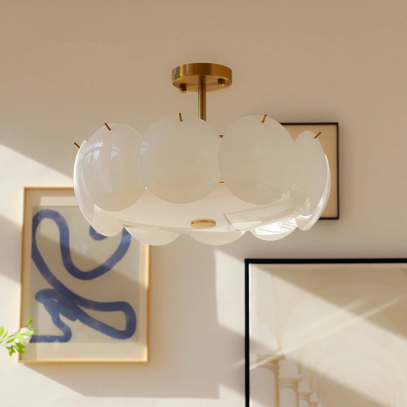 AM0099 · French Crystal Flush Mount Cream-Tone Ceiling Light for Bedrooms · 3 Configurations — AM0099, view 4