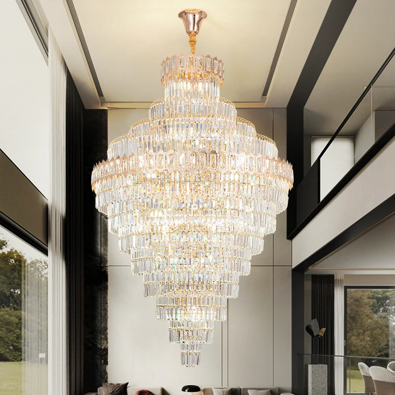 AM0125 · Stairwell Extended-Drop Crystal Chandelier for Double-Height Spaces — AM0125, view 4