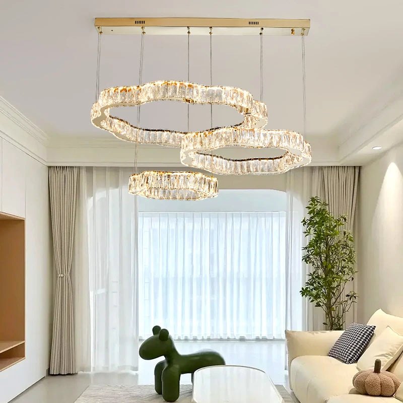 AM0082 · Modern Minimalist Cream-Tone Crystal Chandelier for Living Spaces — AM0082, view 4