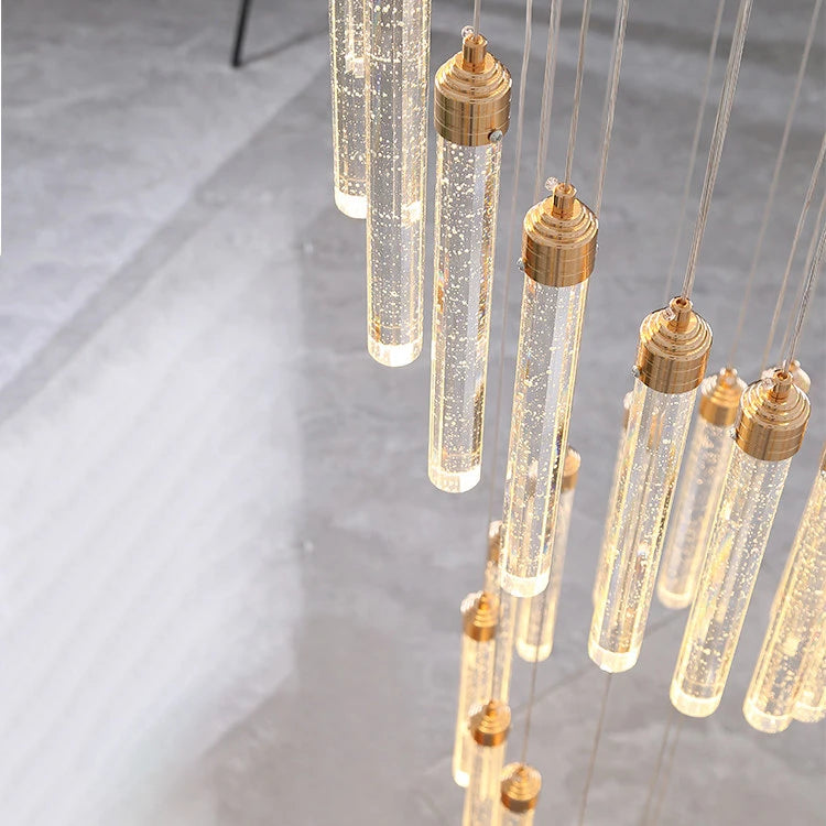 AM0012 · Modern Stairwell Extended-Drop Crystal Chandelier for Double-Height Spaces — AM0012, view 4