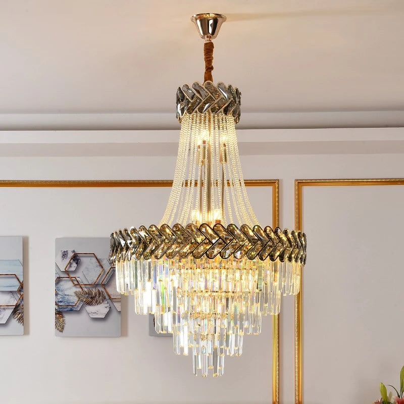 AM0025 · Modern Minimalist Stairwell Crystal Chandelier for Double-Height Spaces — AM0025, view 4