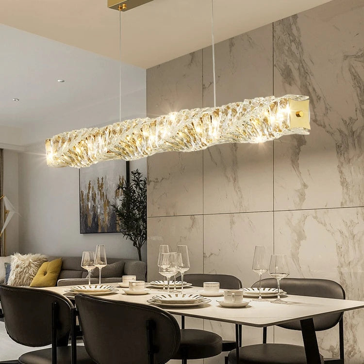 AM0036 · Modern Minimalist Linear Crystal Chandelier for Dining Rooms · 5 Configurations — AM0036, view 4