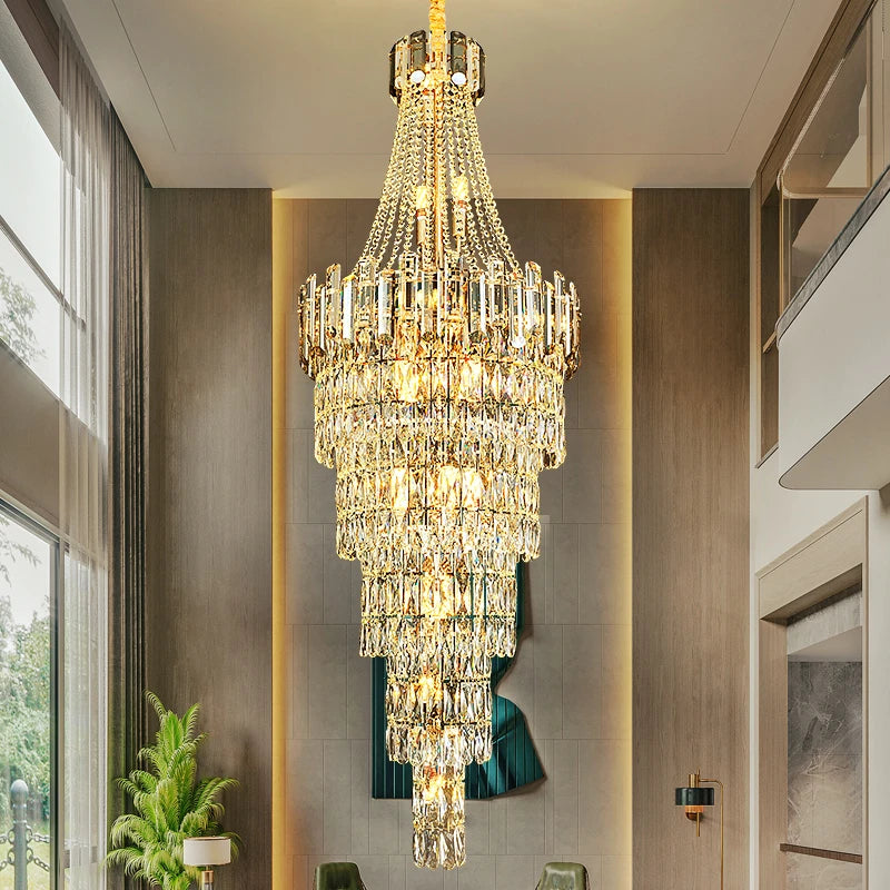 AM0039 · Modern Minimalist Stairwell Crystal Chandelier for Double-Height Spaces — AM0039, view 4