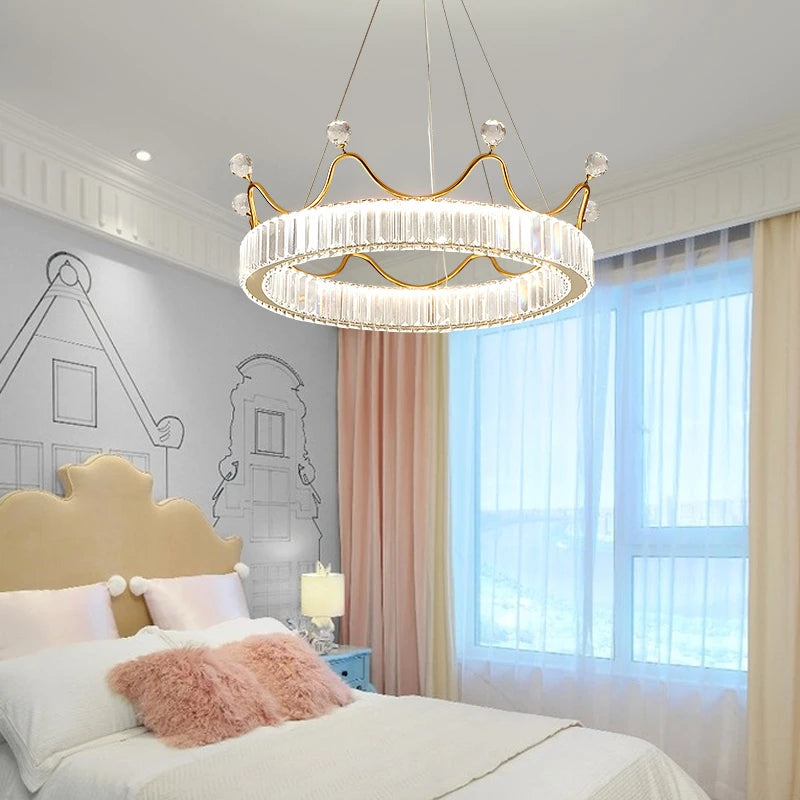 AM0083 · Modern Minimalist Crown Crystal Chandelier for Bedrooms · 3 Configurations — AM0083, view 4