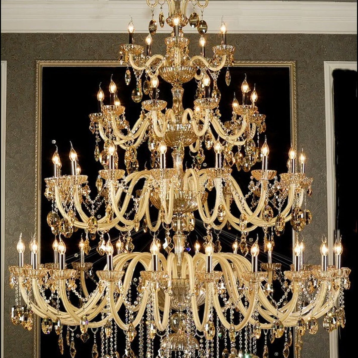 AM0730 — European Candle Duplex Metal Chandelier for Bar Spaces