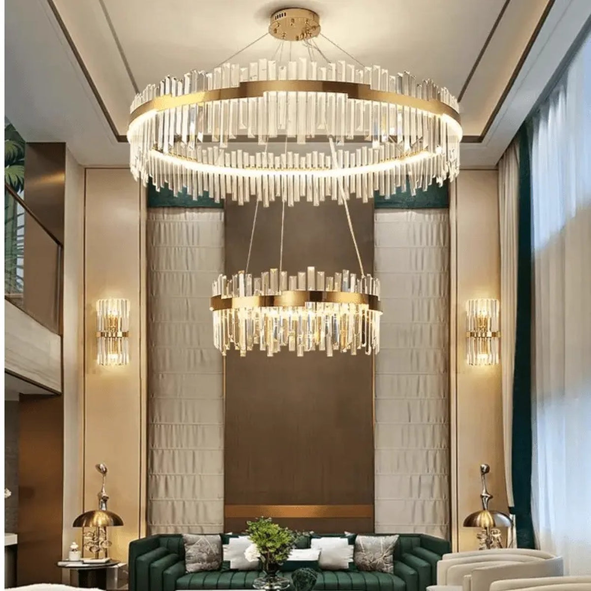 AM0571 — Modern Minimalist Round Crystal Chandelier for Living Rooms