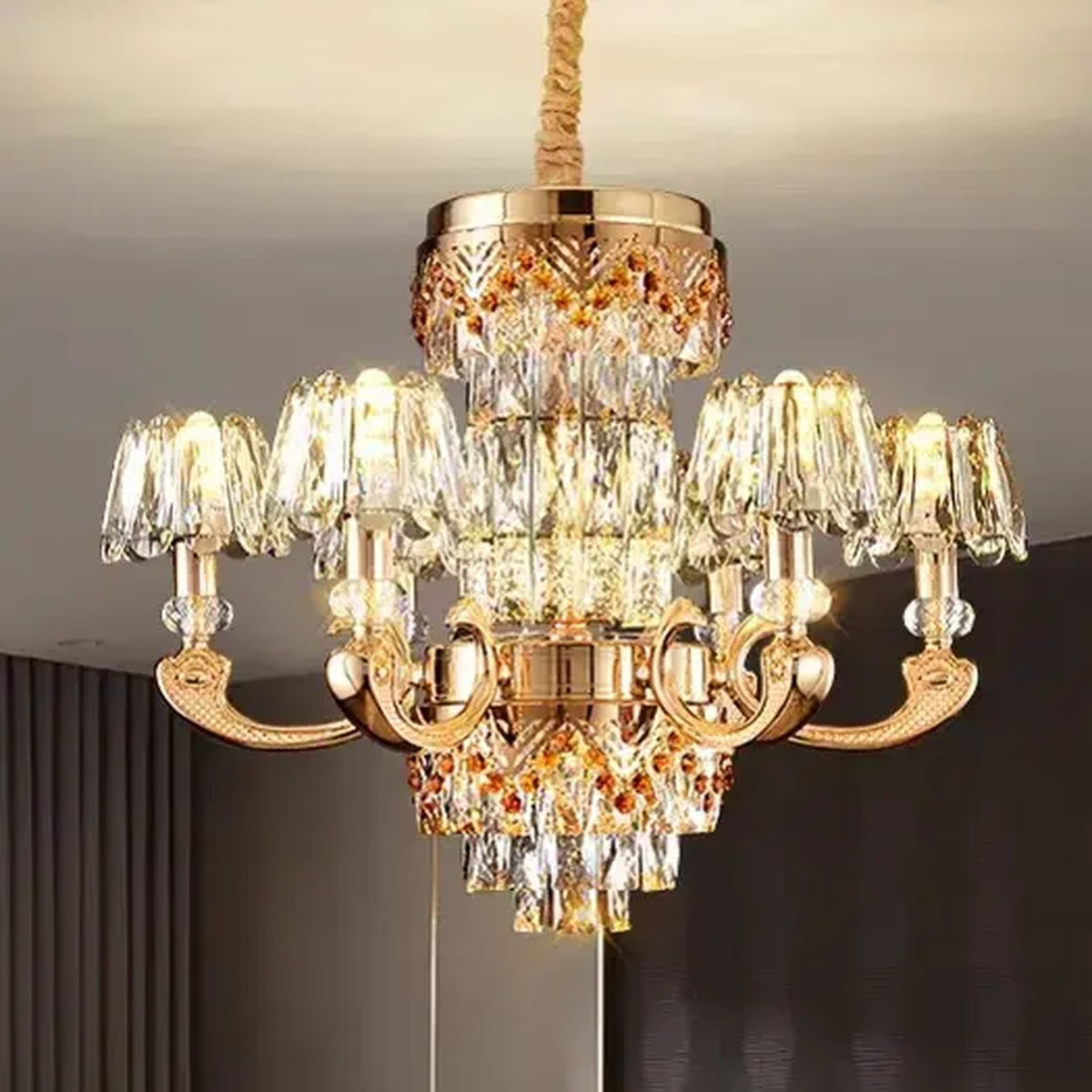 AM0602 — Modern Minimalist Crystal Chandelier for Living Rooms
