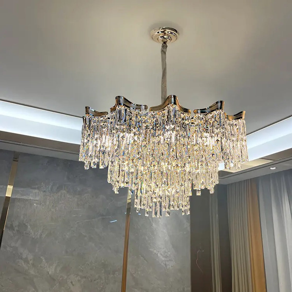 AM0640 — Light Luxury Crystal Chandelier for Living Rooms