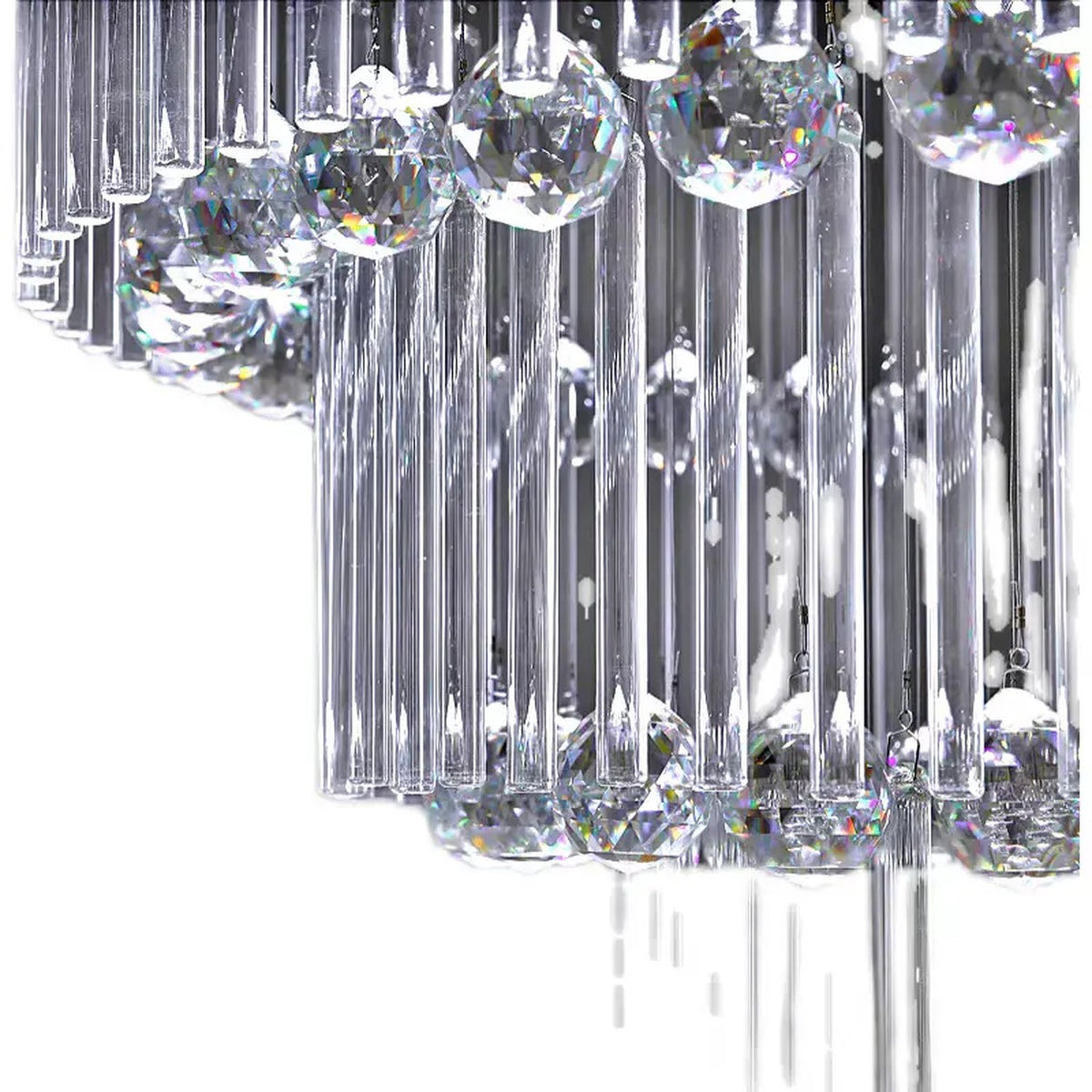 AM0483 — Modern Minimalist Stairwell Crystal Chandelier for Living Rooms