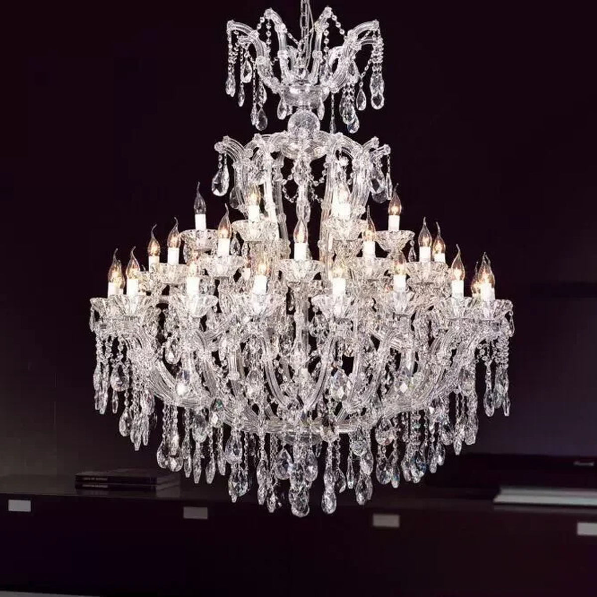 AM0823 — European Stairwell Duplex Crystal Chandelier for Retail Spaces & Gym Spaces