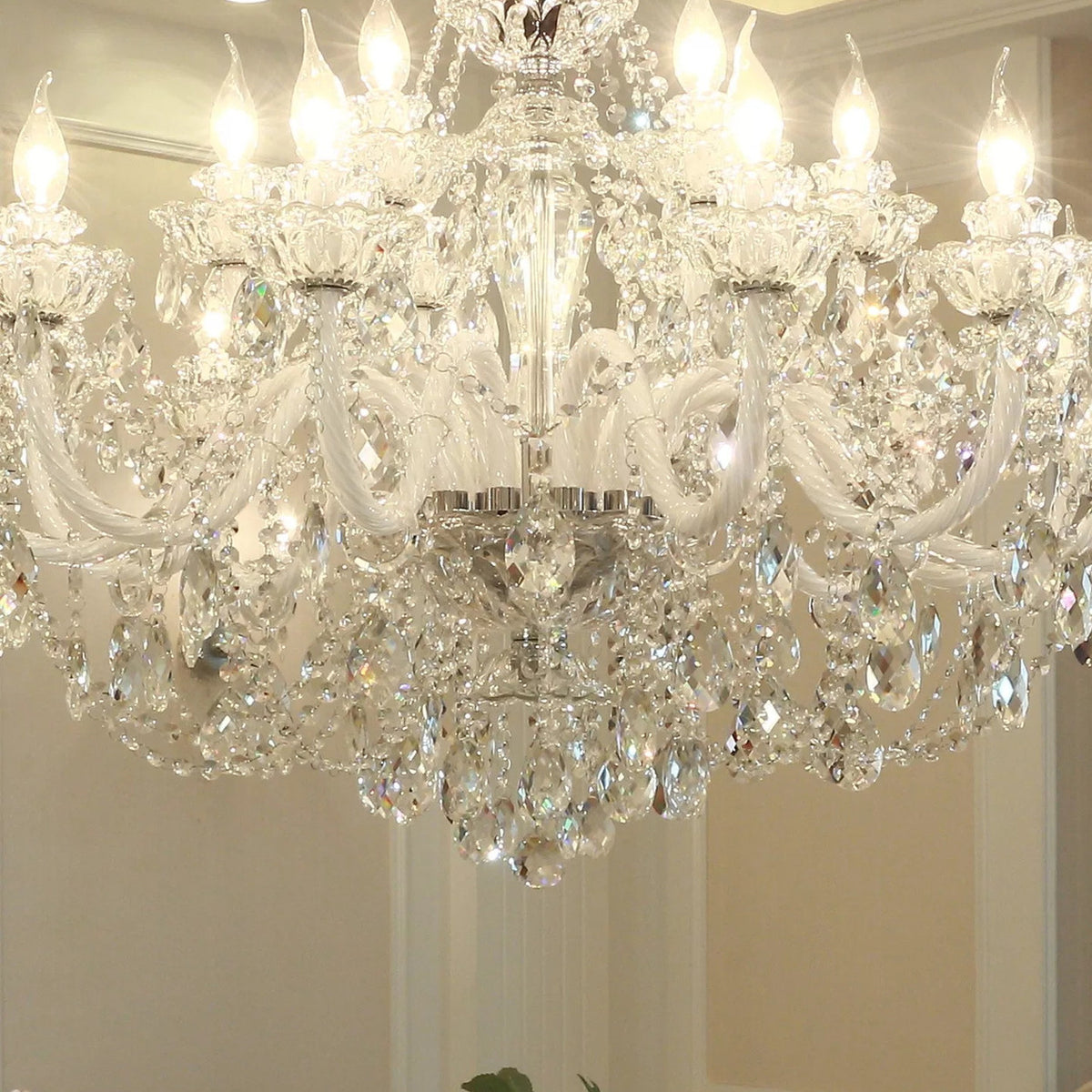 AM0836 — European Candle Grand Hall Crystal Chandelier for Living Rooms & Dining Rooms