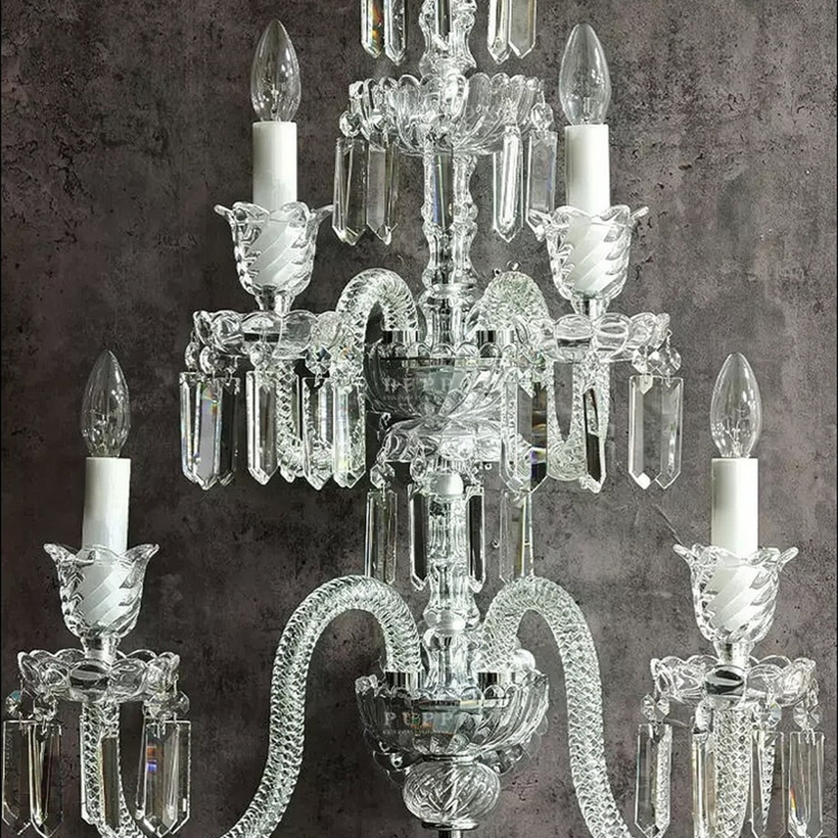 AM0857 — French Crystal Stainless Steel Wall Light for Tea Rooms & Hotels