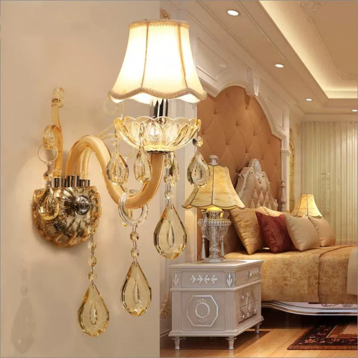 AM0796 — European Stairwell Crystal Wall Light for Living Rooms & Dining Rooms