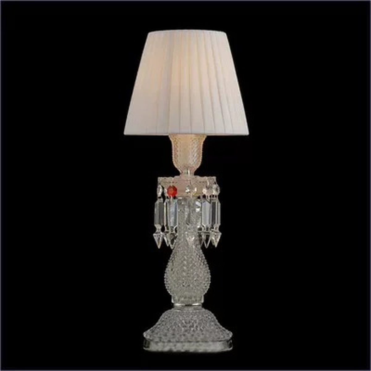 AM0851 — French Crystal Fabric Table Lamp for Living Rooms & Bedrooms