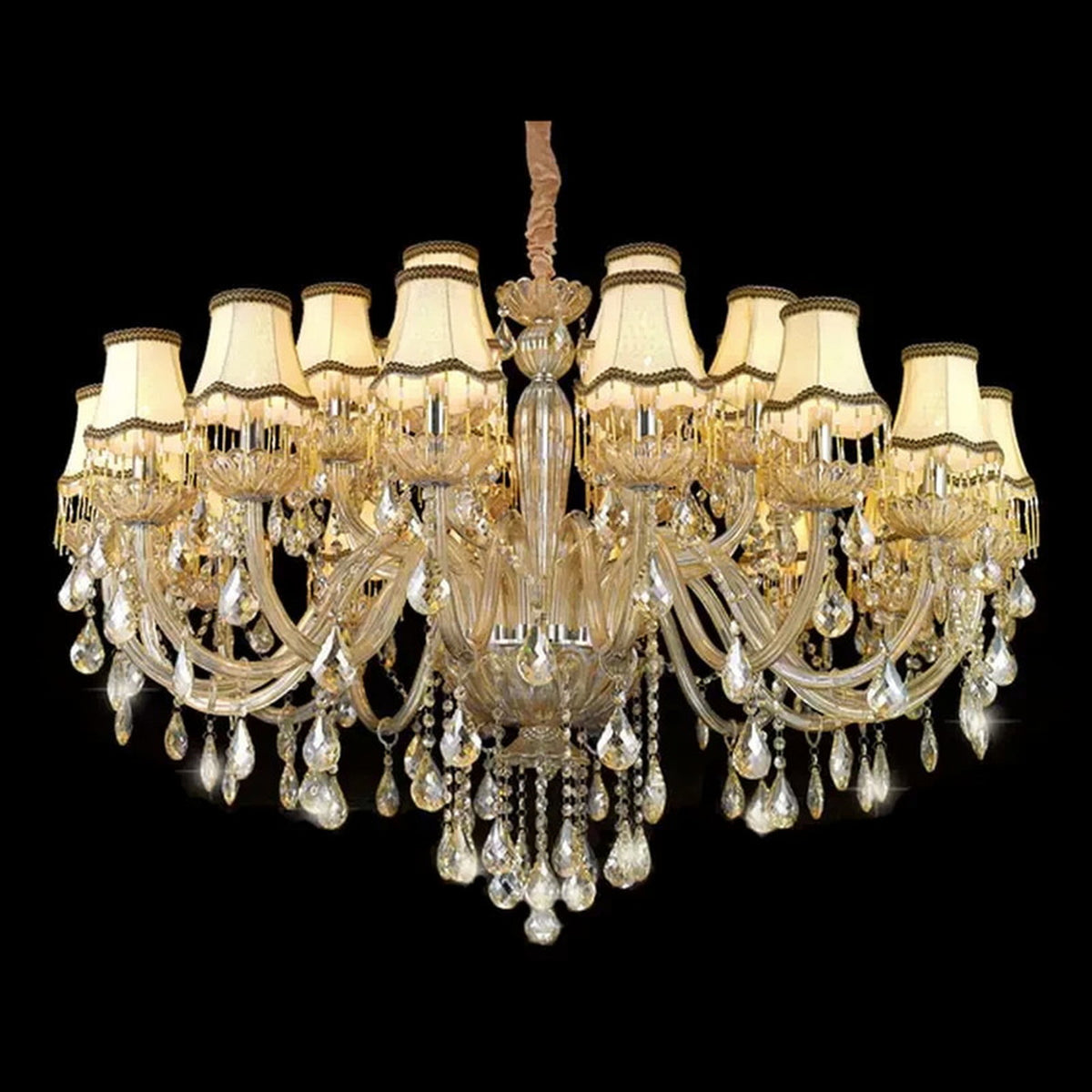 AM0724 — European Candle Duplex Crystal Chandelier for Living Rooms