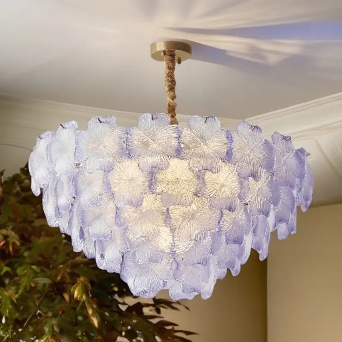 AM0622 — Light Luxury Floral Crystal Chandelier for Living Rooms