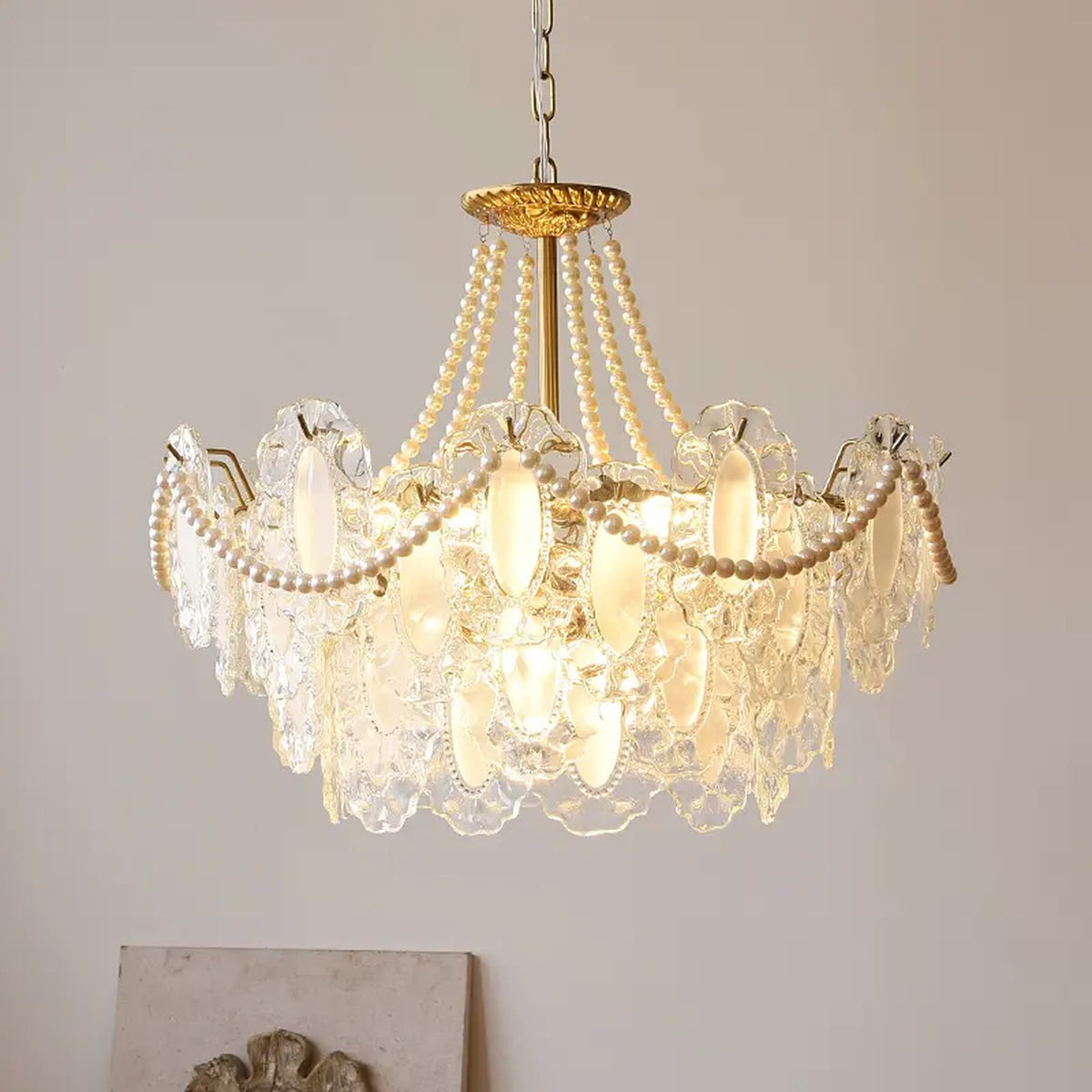 AM0507 — French Pearl Crystal Chandelier for Living Rooms