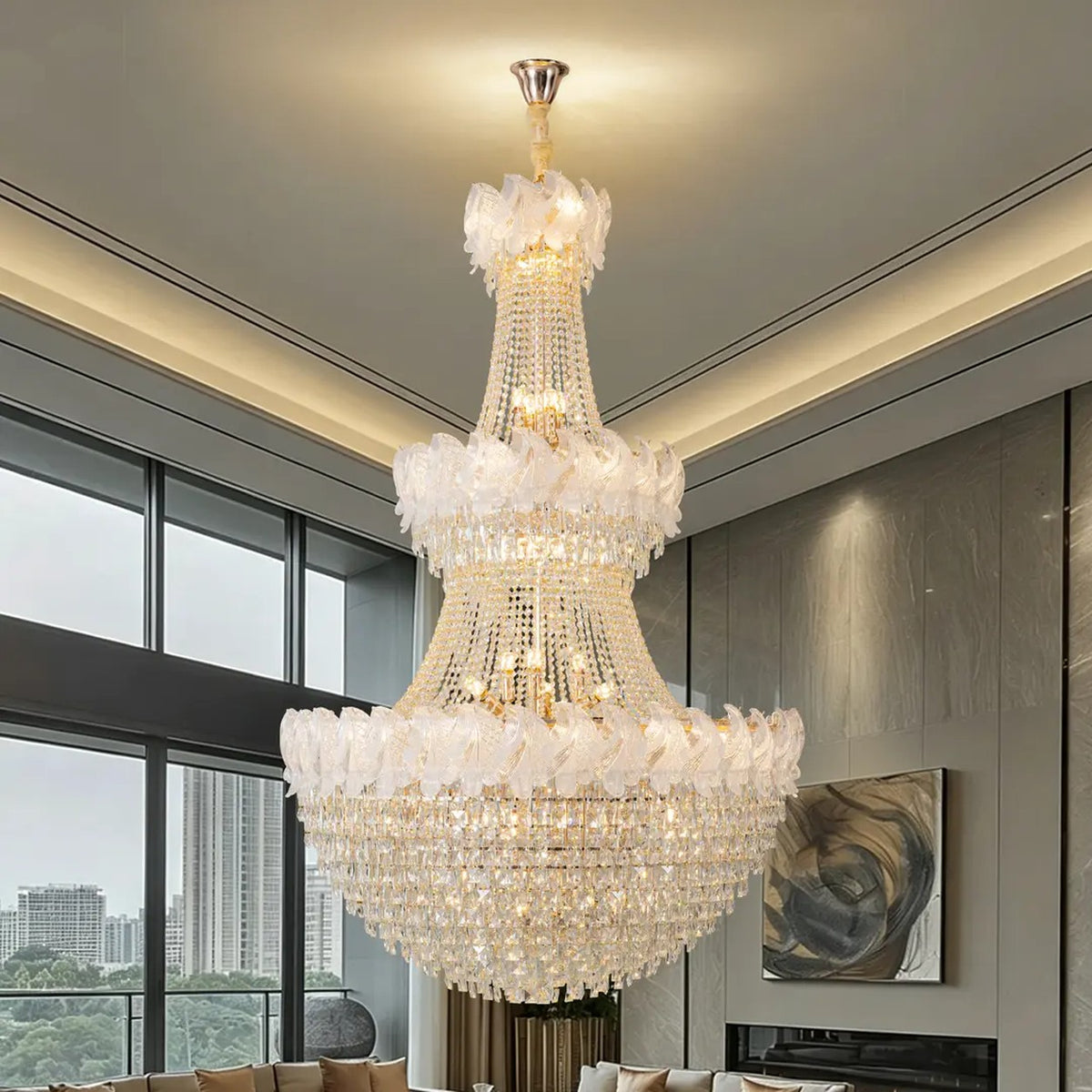 AM0580 — Light Luxury Crystal Chandelier for Living Rooms