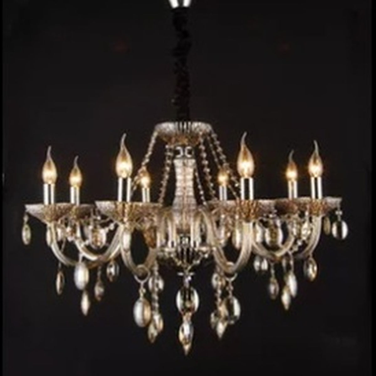 AM0782 — European Candle Crystal Stainless Steel Chandelier for Studies
