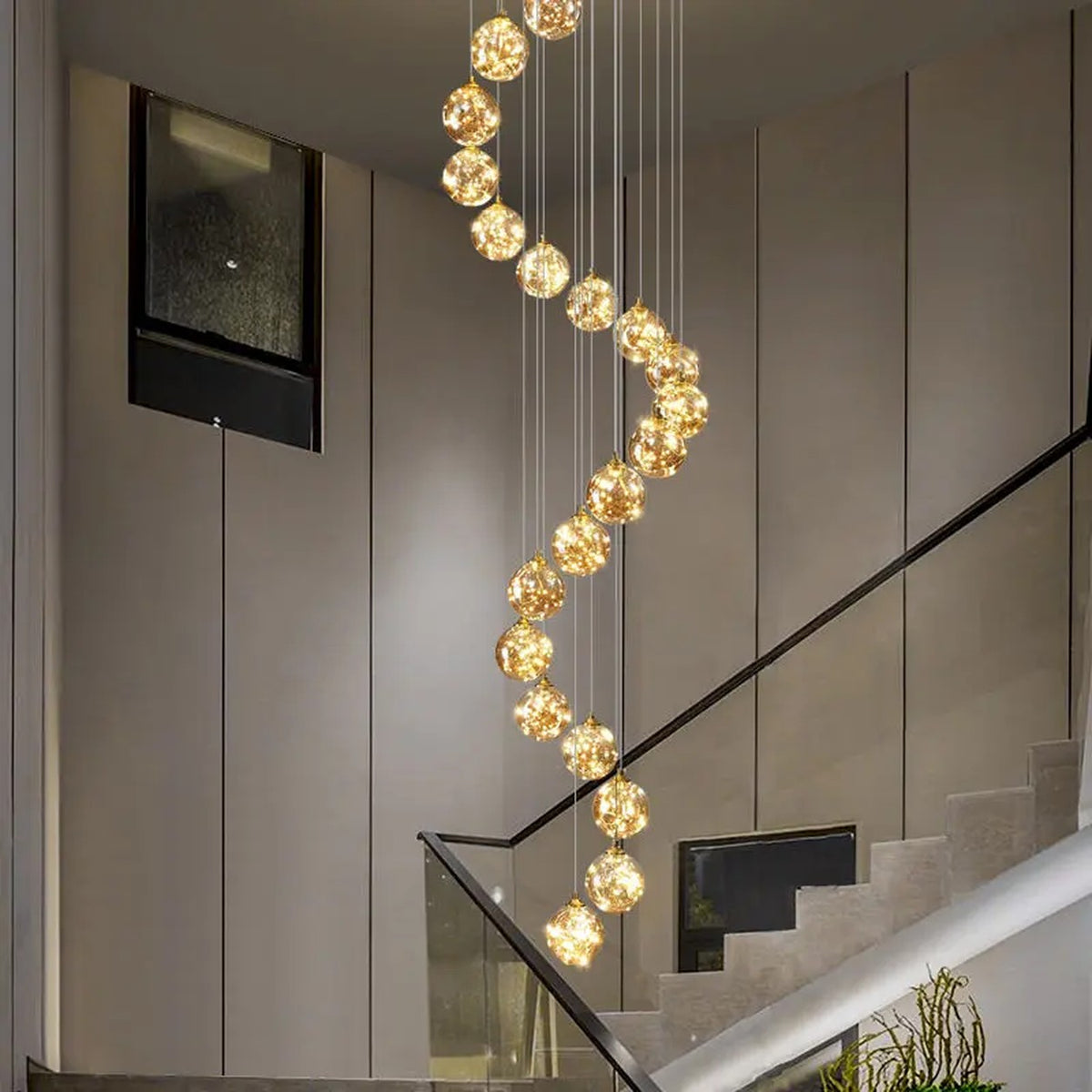 AM0576 — Modern Minimalist Stairwell Chandelier for Living Rooms