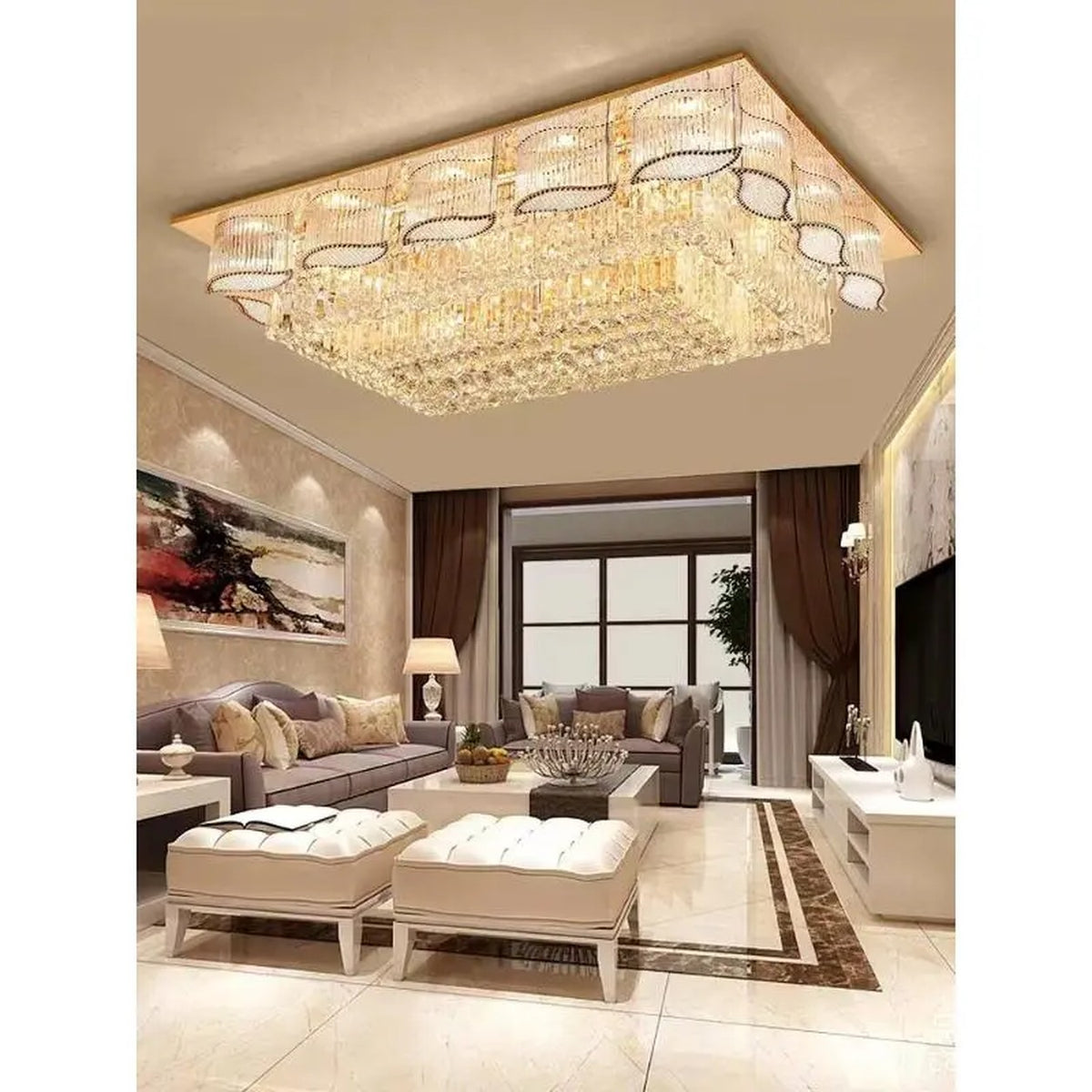 AM0697 — Light Luxury Crystal Ceiling Light for Living Rooms