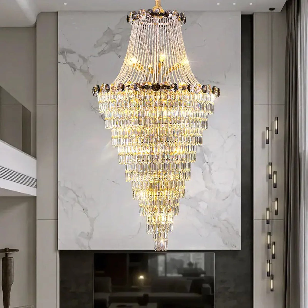 AM0702 — Light Luxury Stairwell Crystal Chandelier for Stairwells