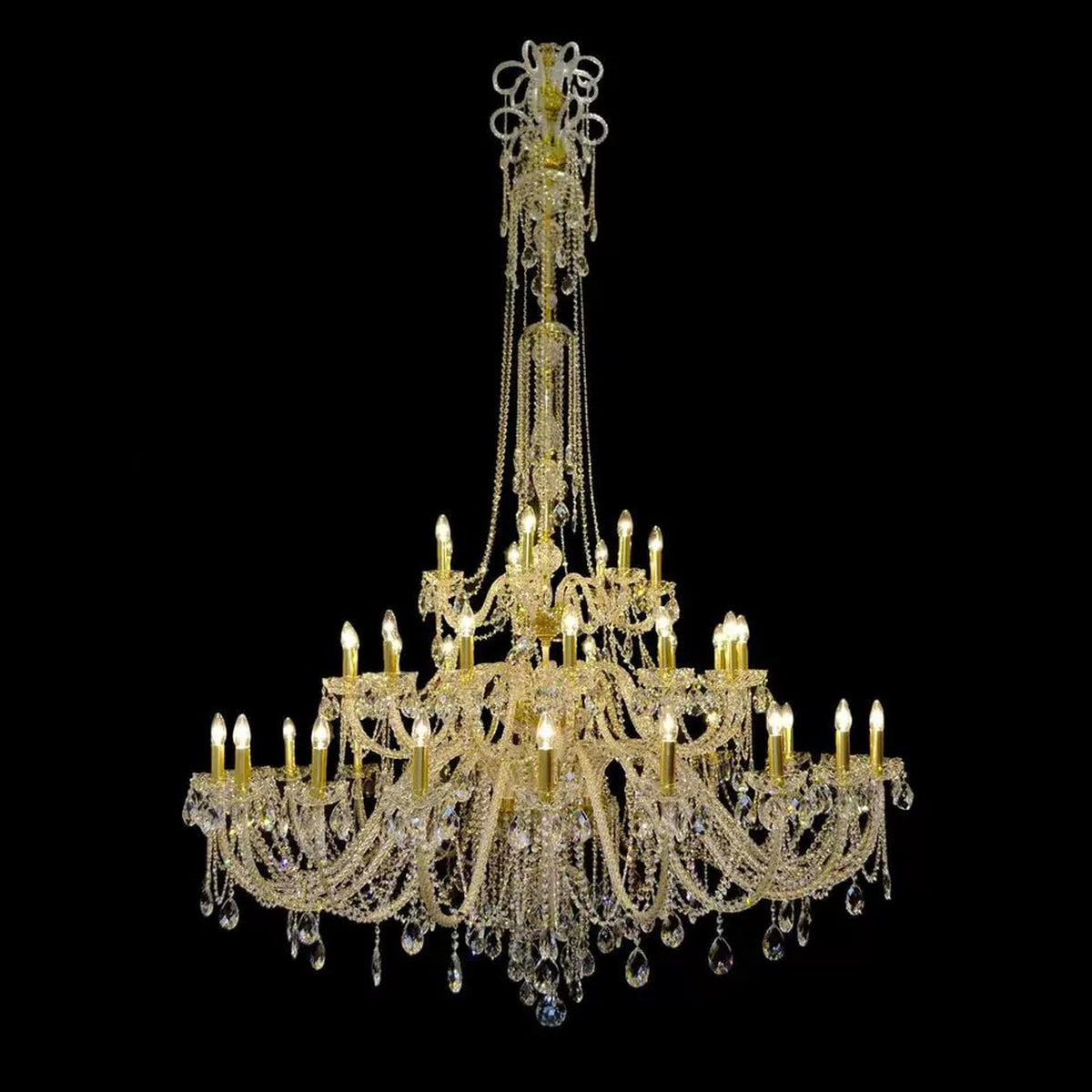 AM0818 — European Stairwell Duplex Crystal Chandelier for Living Rooms & Dining Rooms